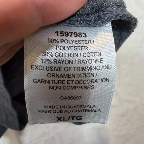 Lucky Brand T0shirt Mens Size XL Gray Large Graphic Heathered Crew Neck Casual - Picture 5 of 10